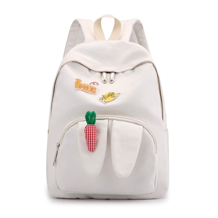 

Cute Carrot Bunny Ear Backpack Waterproof Girl School Bag with Chinese Character Handbag