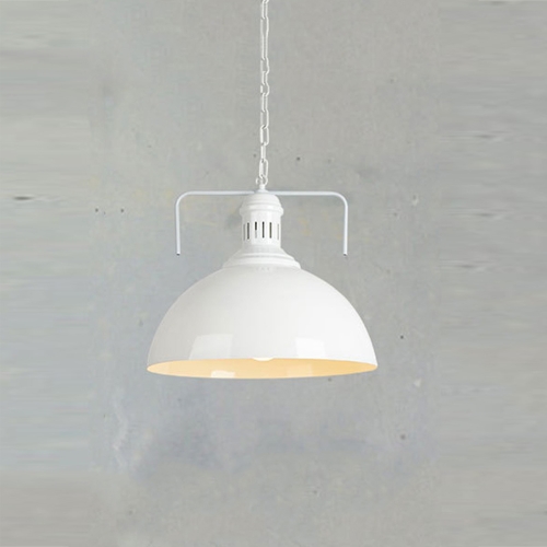 

YWXLight Retro Industrial Pendant Light Creative Single Head Iron Art Hanging Lamp E27 Bulb Perfect for Kitchen Dining Room Bedroom Living Room (Color:White Size: + Warm White)