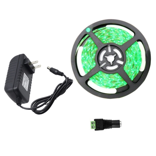 

YWXLight US Plug LED Strip Lamp 300led 5M 2835 SMD Ribbon Tape With 2A Power Adapter(Green)