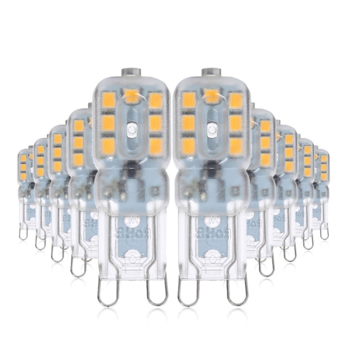 

10PCS YWXLight G9 14LEDs 4W 2835SMD Dimmable Transparent Peanut Lamp (Color:110V Size:Warm White)