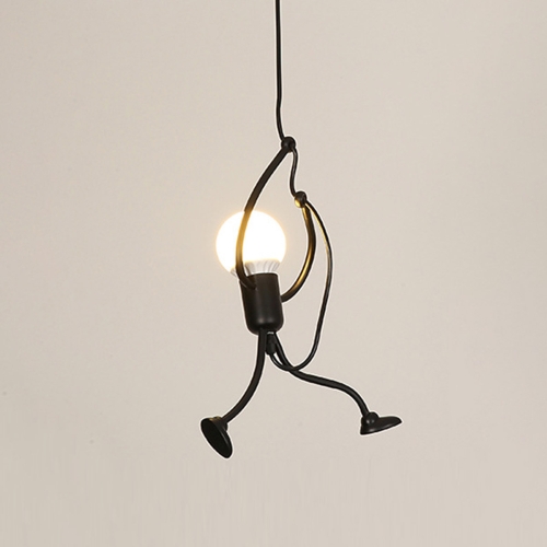 

YWXLight Nordic Modern Pendant Light Black Metal E27 Bulb Villain Modeling LED Lamp Restaurant Bedroom Living Room(Warm White)