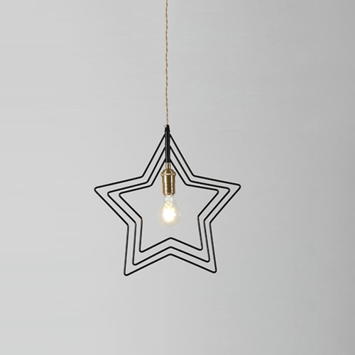 

YWXLight Modern Nordic Chandelier Star LED Lighting E27 Bulb For Restaurant Living Room Bedroom (Black)