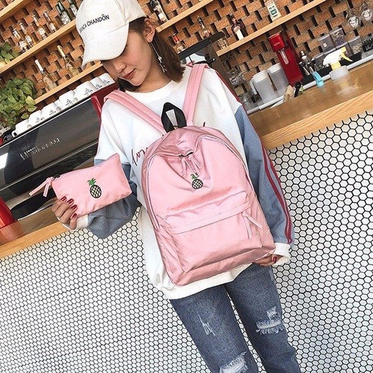 

Canvas School Backpack Casual Handbag Double Shoulder Bag