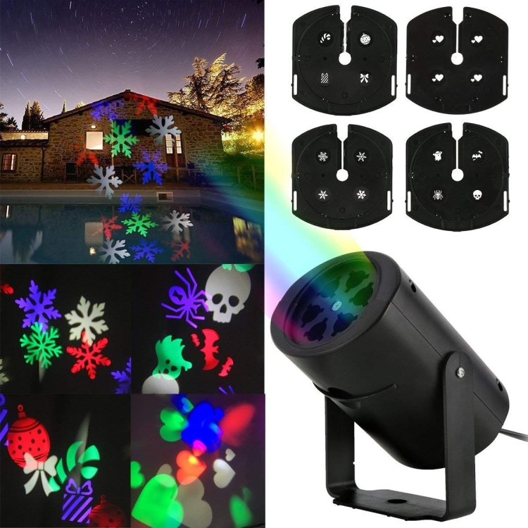 

YWXLight RGB 3W 4 Card IP65 Waterproof Projection Lamp US Plug