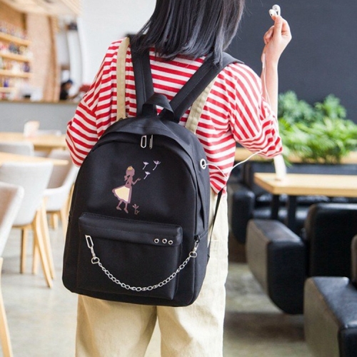 

Canvas Double Shoulders School Bag Travel Backpack Bag