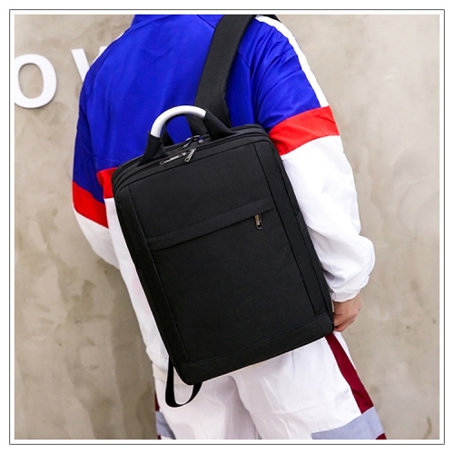 

Nylon Double Shoulders School Bag Travel Backpack Bag (Black)