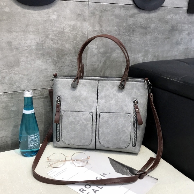 

Fashion Casual PU Shoulder Bag Ladies Handbag Messenger Bag (Gray)