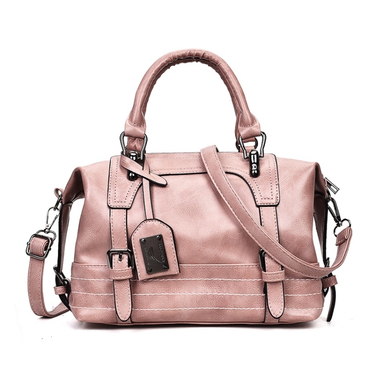 

Fashion Casual Retro Oil PU Shoulder Bag Ladies Handbag Messenger Bag (Pink)
