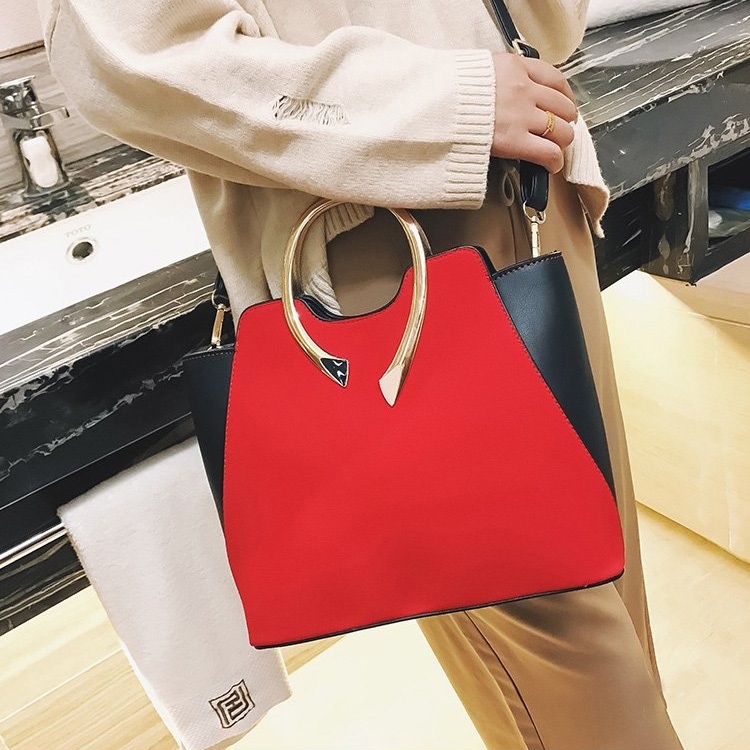 

Matte PU Leather Single Shoulder Bag Ladies Handbag Messenger Bag (Red)