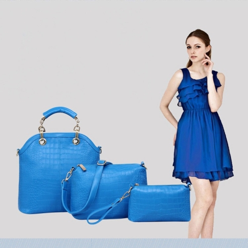 

3 in 1 Crocodile Texture PU Shoulder Bag Ladies Handbag Messenger Bag