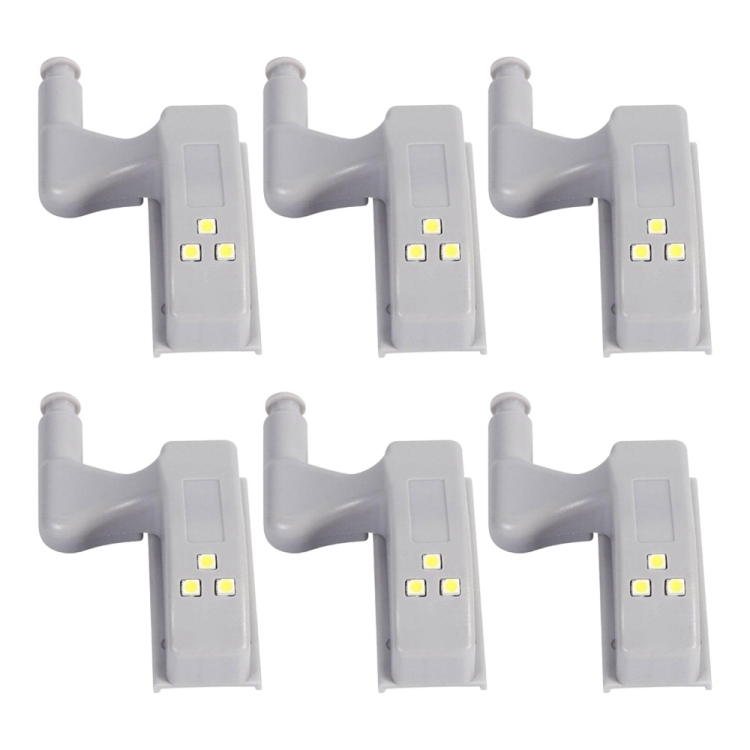 

6 PCS YWXLight Induction Wardrobe Closet Inner Hinge Light Door Clip LED Night Light (Cold white)