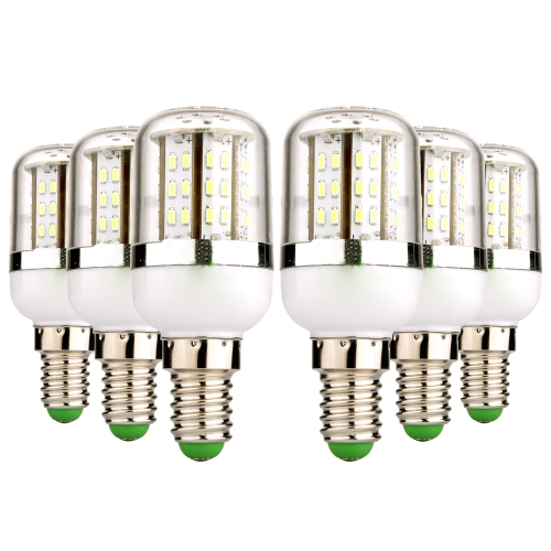 

6 PCS YWXLight E14 5W 48LED 3014SMD 400-500LM LED Corn Lights Light Bulb, AC/DC 12-24V (Warm White)