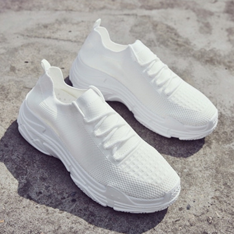 

Round Head Solid Color Thick Bottom Trend Outdoor Casual Couple Shoes (Color:White Size:40)
