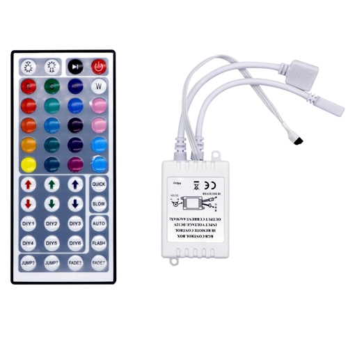 

YWXLight RGB LED Controller Dimmer 4 Channels 4 Pins IR 40-keys Remote Control for 5050 LED Strip Light Flexible, DC 12-24V