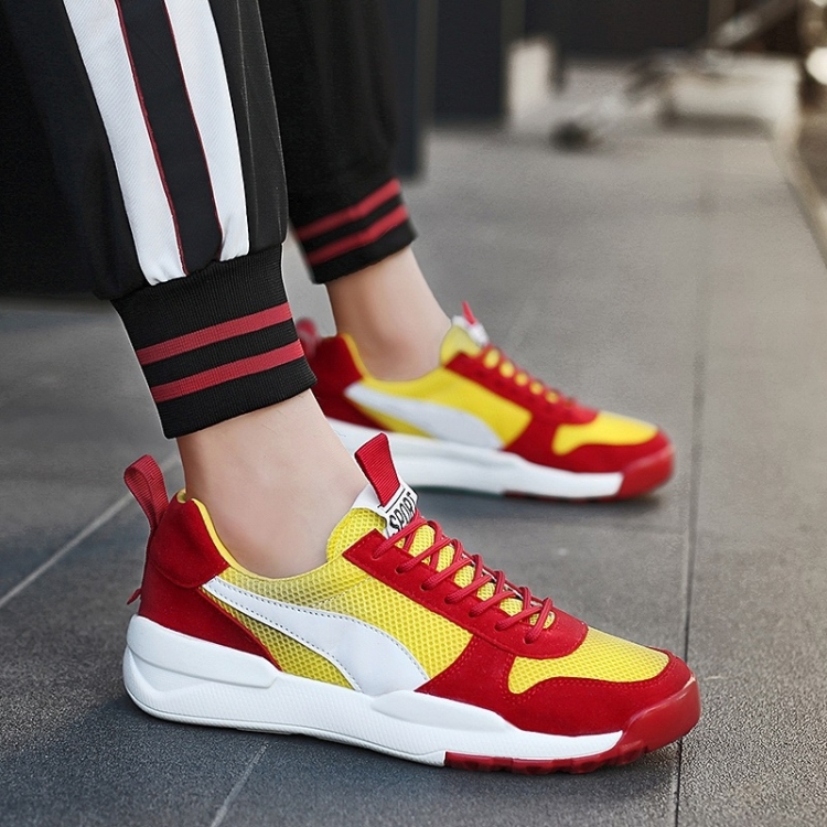 

Lightweight and Comfortable Mesh Outdoor Sport Casual Shoes for Men (Color:Gold Red Size:43)