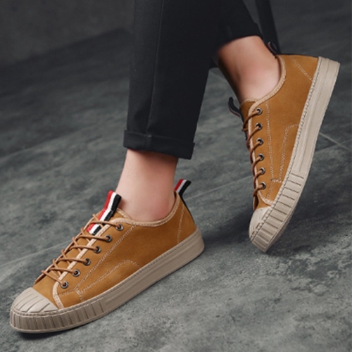 

Shell Head Low-cut Lace-up Outdoor Casual Shoes for Men (Color:Yellow Size:43)