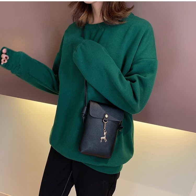 

Mini PU Leather Shoulder Bag Ladies Handbag Phone Case (Black)
