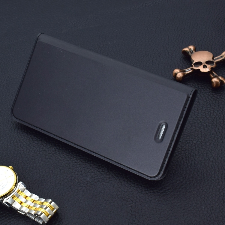 

Ultra-thin Pressed Magnetic TPU+PU Leather Case for iPhone 6 Plus & 6s Plus, with Card Slot & Holder (Black)