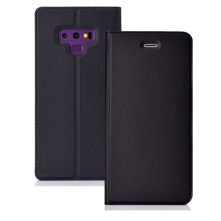 

Ultra-thin Pressed Magnetic TPU+PU Leathe Case for Galaxy Note 9, with Card Slot & Holder (Black)