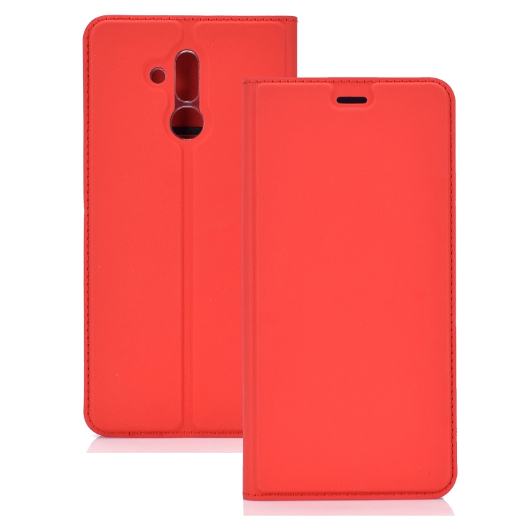 

Ultra-thin Pressed Magnetic TPU+PU Leathe Case for Huawei Mate 20 Lite, with Card Slot & Holder (Red)