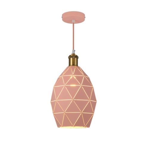 

YWXLight Pendant Light Home Decoration Modern Personality Simple Metal Oval Chandelier (Color:Pink Size:AC 110V)