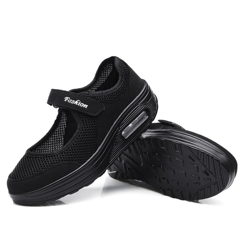 

Cushioning Breathable Mesh Lightweight Walking Shoes for Woman (Color:Black Size:35)