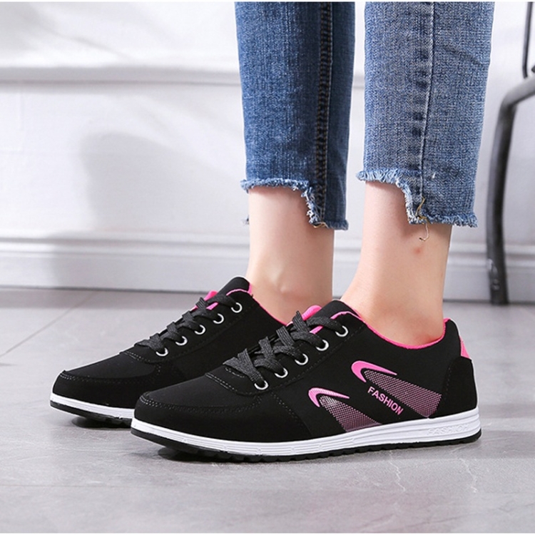 

Soft and Wear Resistant Outdoor Sport Casual Shoes for Woman (Color:Black Red Size:36)