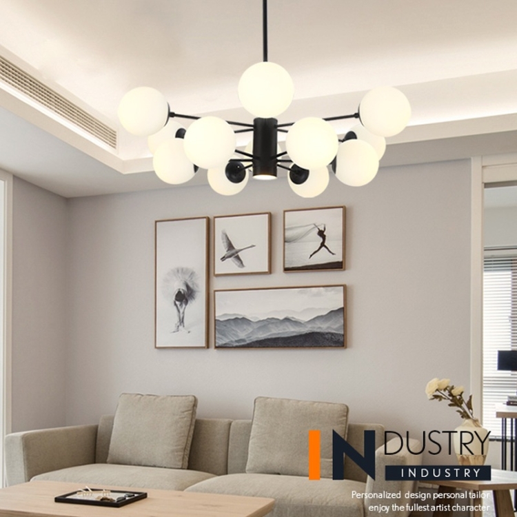

Personality Creative Magic Beans Modern Minimalist Living Room Lamp Dining Room Bedroom LED Atmosphere Chandelier, 12 Heads