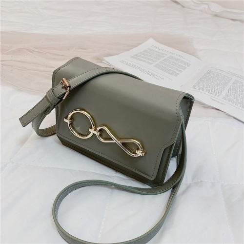 

O Infinity Symbol PU Leather Single Shoulder Bag Ladies Handbag Messenger Bag (Green)