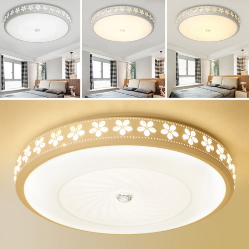 

24W Rectangular Living Room Modern Minimalist Atmosphere Study Bedroom Restaurant LED Ceiling Lamp, Diameter: 42cm, Stepless Dimming + Remote Control