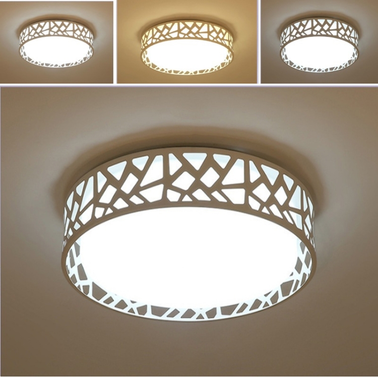 

Round Wrought Iron Personality Living Room Modern Minimalist Warm Bedroom Room Dining Room LED Ceiling Lamp, Diameter: 42cm, Stepless Dimming + Remote Control