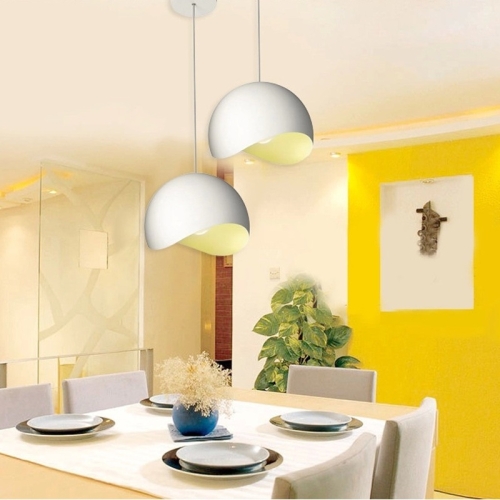 

Modern Minimalist Restaurant Chandelier Designer Lamp Creative Personality Bar Coffee Shop Hotel Lamp 30CM White Inner Yellow