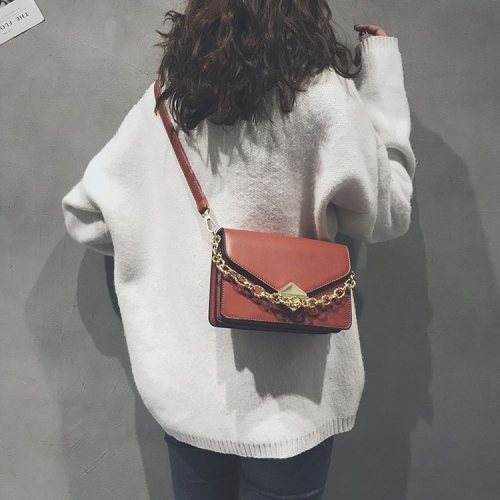 

Lock Buckle PU Leather Single Shoulder Bag Ladies Handbag Messenger Bag (Orange)