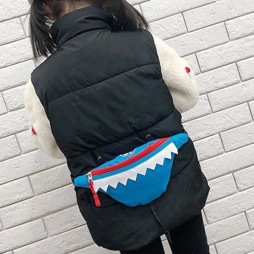 

Cartoon Little Devil Nylon Single Shoulder Bag Kids Waist Chest Messenger Bag, Size: S (Blue)