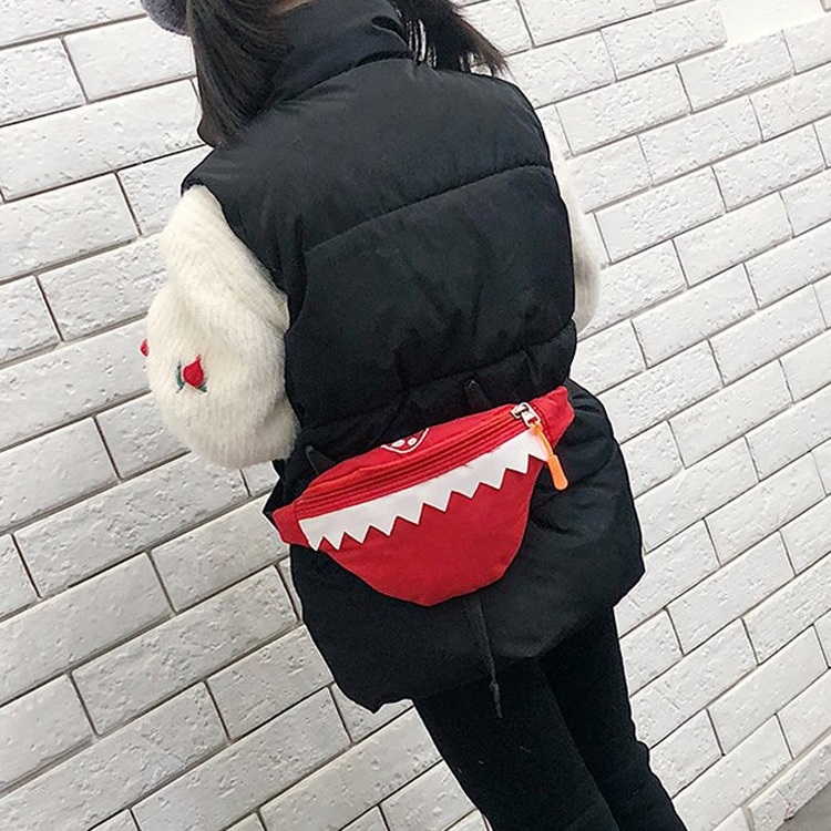 

Cartoon Little Devil Nylon Single Shoulder Bag Kids Waist Chest Messenger Bag, Size: S (Red)