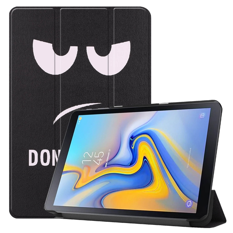 

Big Eyes Pattern Colored Painted Horizontal Flip PU Leather Case for Galaxy Tab Advanced2 / T583, with Three-folding Holder