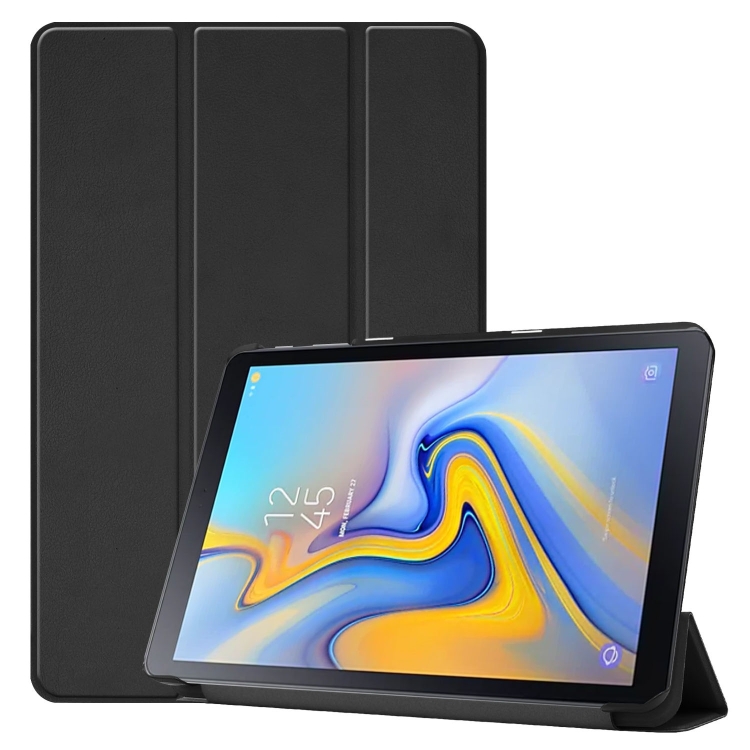 

Solid Color Custer Texture Horizontal Flip PU Leather Case for Galaxy Tab Advanced2 / T583, with Three-folding Holder (Black)