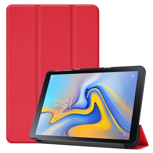 

Solid Color Custer Texture Horizontal Flip PU Leather Case for Galaxy Tab Advanced2 / T583, with Three-folding Holder (Red)