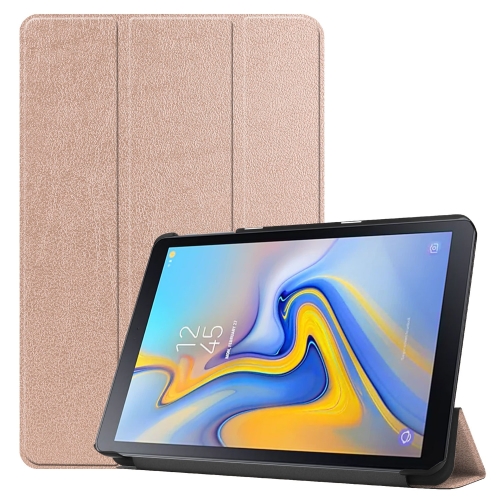 

Solid Color Custer Texture Horizontal Flip PU Leather Case for Galaxy Tab Advanced2 / T583, with Three-folding Holder (Rose Gold)