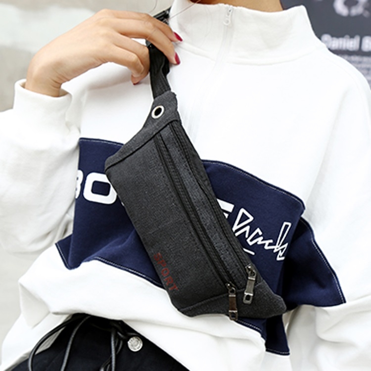 

Cavans Single Shoulder Bag Waist Bag Chest Bag Messenger Bag (Black)