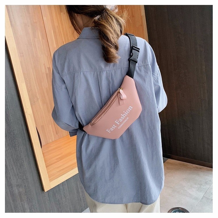 

Fashion PU Leather Single Shoulder Bag Chest Waist Bag Messenger Bag