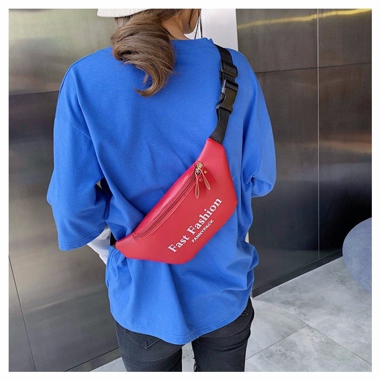 

Fashion PU Leather Single Shoulder Bag Chest Waist Bag Messenger Bag