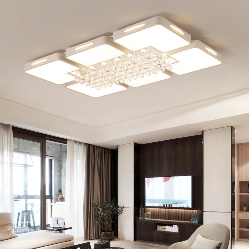

36W Living Room Simple Modern LED Ceiling Lamp Crystal Light, 3-Color Dimming, 60 x 40cm