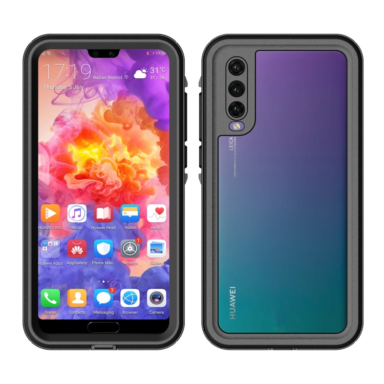 

2m Waterproof 3m Shockproof Dustproof PC+TPU Case for Huawei P20 Pro (Black)