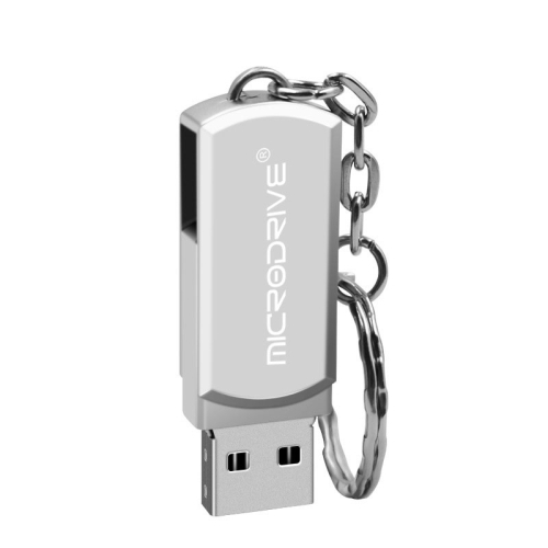 

MicroDrive 8GB USB 2.0 Creative Personality Metal U Disk with Keychain (Silver)