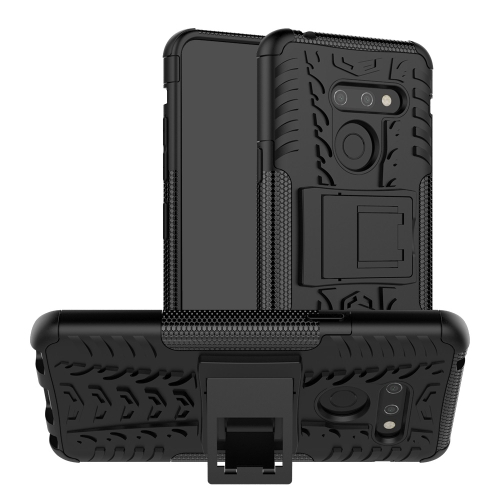 

Tire Texture TPU+PC Shockproof Phone Case for LG G8 ThinQ, with Holder (Black)