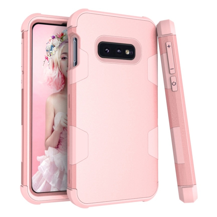 

Contrast Color Silicone + PC Shockproof Case for Galaxy S10e (Rose Gold)