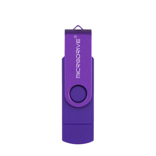 

MicroDrive 16GB USB 2.0 Phone and Computer Dual-use Rotary OTG Metal U Disk (Purple)