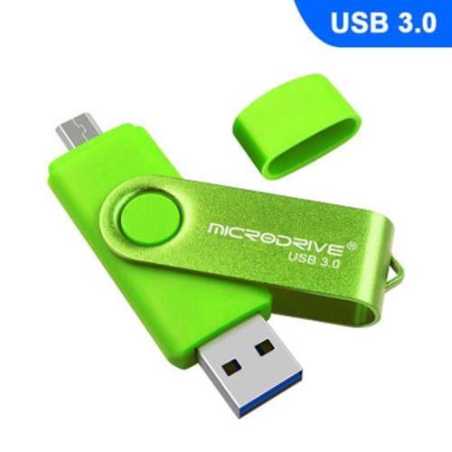 

MicroDrive 32GB USB 3.0 Android Phone & Computer Dual-use Rotary Metal U Disk (Green)