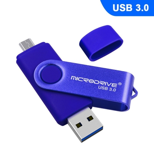 

MicroDrive 32GB USB 3.0 Android Phone & Computer Dual-use Rotary Metal U Disk (Blue)